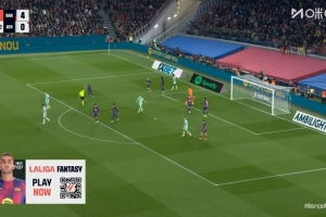 獨中兩元！西甲官方：巴薩前鋒費蘭·托雷斯當(dāng)選全場比賽MVP